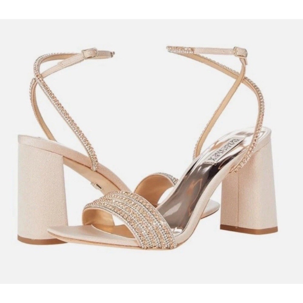 Badgley Mischka Becca rhinestone jeweled sandals size 8.5 Bridal Fairy